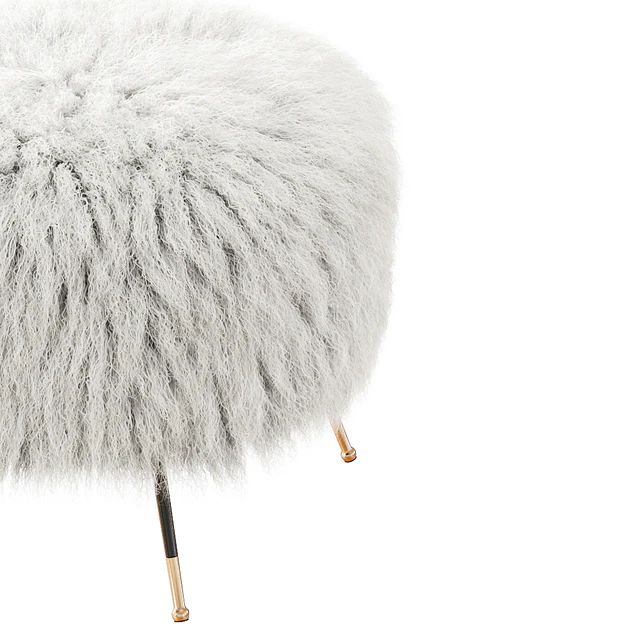 Mongolian Goat Fur Italian Footstool 2 — Скачать