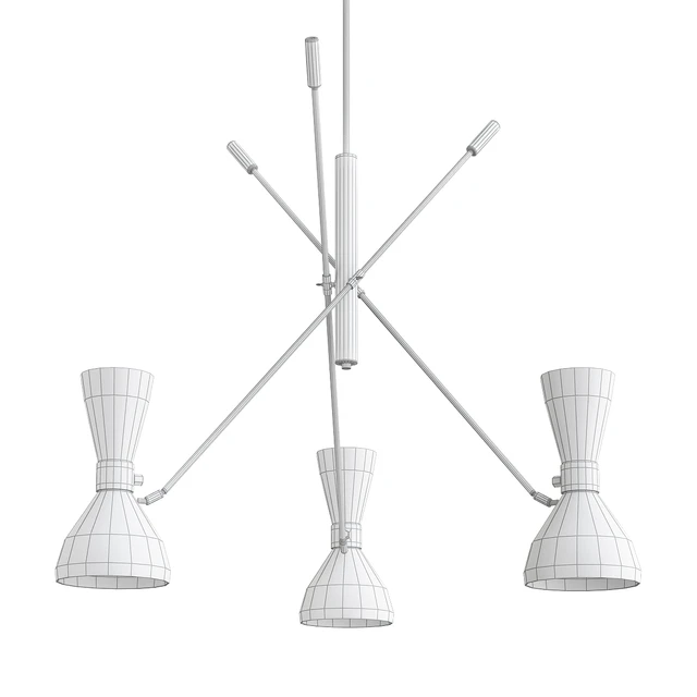 CONTRAPPESO ADJUSTABLE 3-ARM BRASS IVORY CHANDELIER — Скачать
