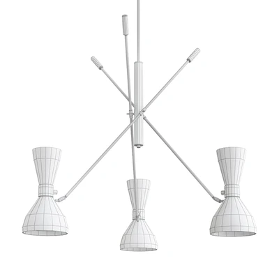 CONTRAPPESO ADJUSTABLE 3-ARM BRASS IVORY CHANDELIER — Вид 2
