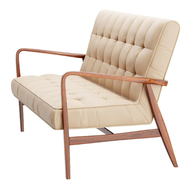Mid Century Leather Sofa — Скачать