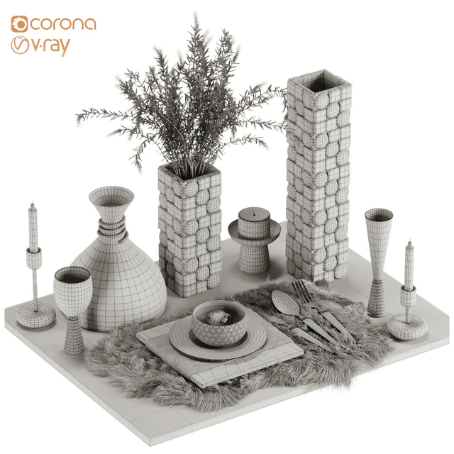 Luxury Fur Place Mat Dinner Table — Скачать