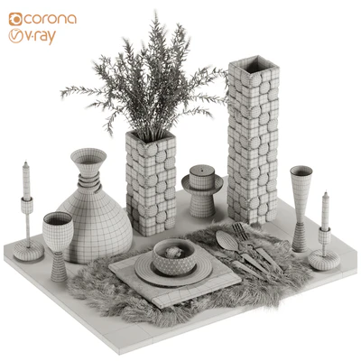 Luxury Fur Place Mat Dinner Table — Вид 4