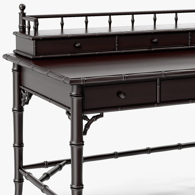 Century Furniture Faux-Bamboo Black Desk — Descargar