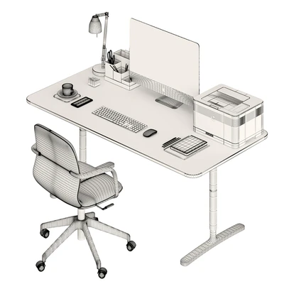 Ikea BEKANT desk and LÅNGFJÄLL Chair — View 3