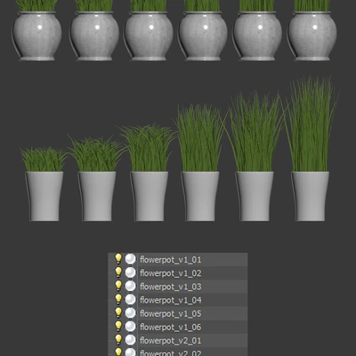 Grass in pots — Ver 3