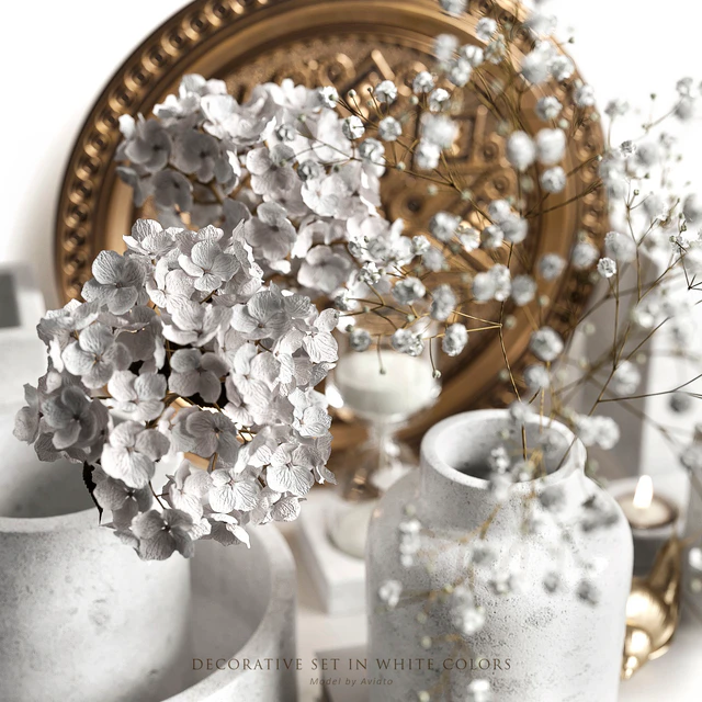 Decorative set in white colors — Descargar
