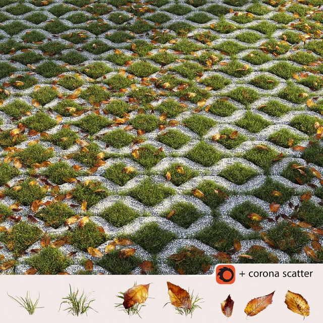 Grass in the square brick — Скачать