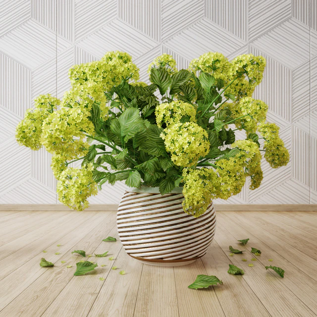 Petals flower vase golden — Скачать