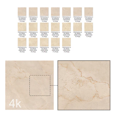Cifre Ceramica Set 03 - Bundle - 2 types: Beige and Cream marble / 4k — Вид 2