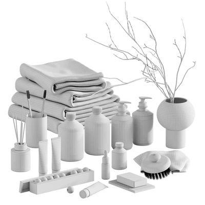 Bathroom accessories set with branch — Ver 2