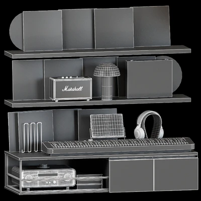 Shelf with Vinyl Records and Music equipment — Вид 4