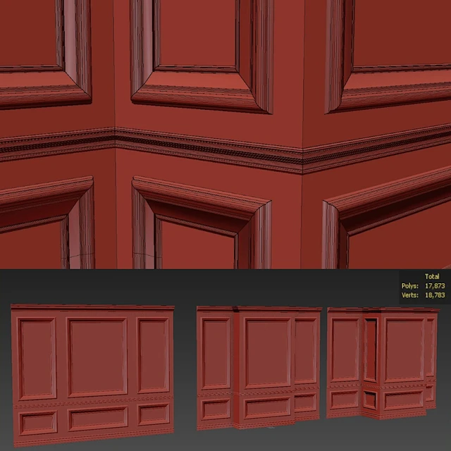 Wall molding 10. Boiserie classic panels — Download