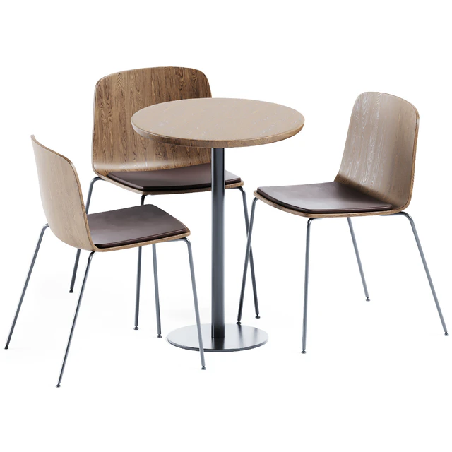 Easy Mix & Fix Table by Ton & Wooden Upholstered Chair Rama by Kristalia — Descargar