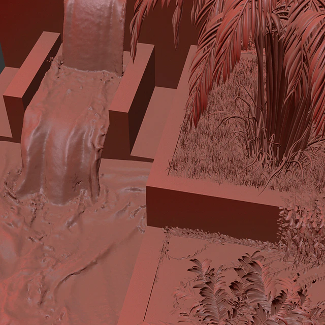 Garden Set with water fountain — Descargar