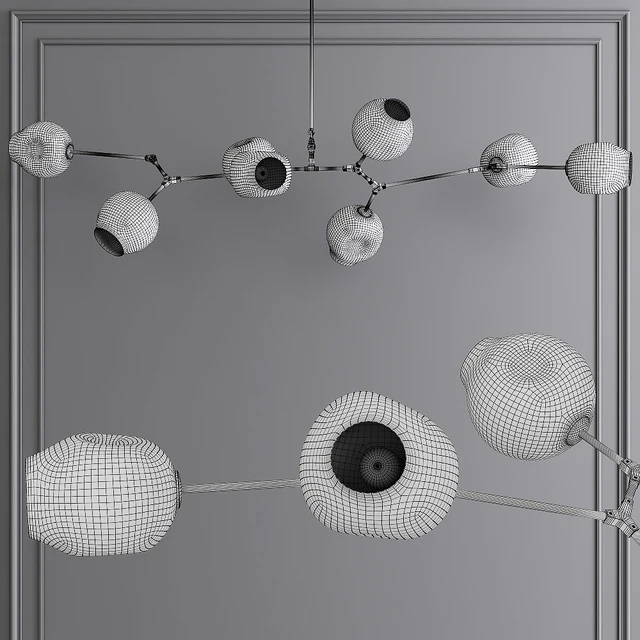 8-globe Branching Bubble Brushed Brass and Clear Glass — Descargar