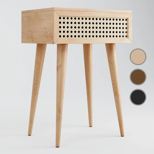 Light Oak Daintree Rattan Bedside Table — Скачать