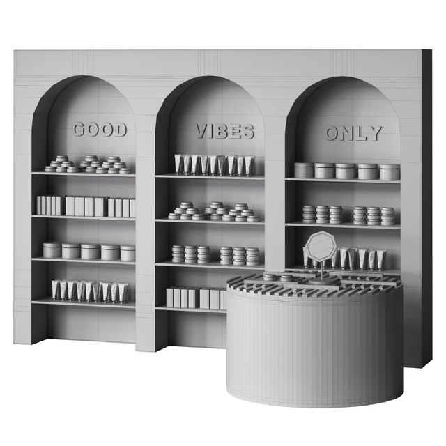 Beauty salon cosmetic set with arches in beige — Descargar