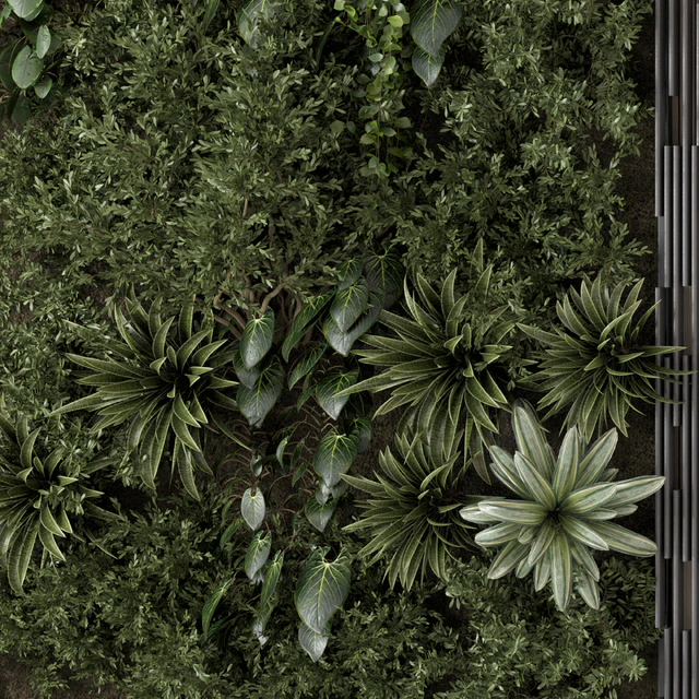 Indoor Wall  Vertical Garden in Wooden Base - Set 1395 — Скачать