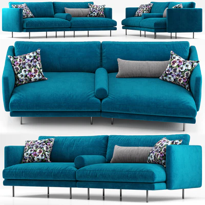Mies two seater sofa blue - Calligaris — Ver 1