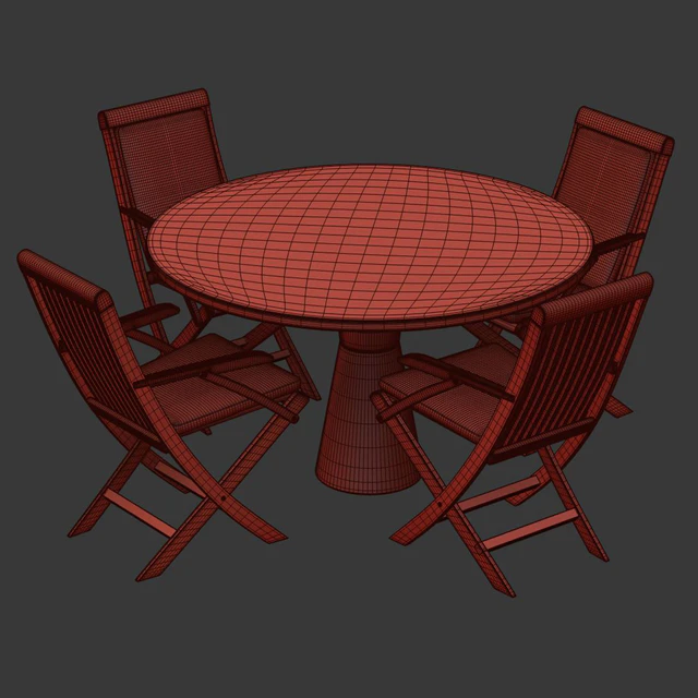 Alesso outdoor furniture set v02 / Набор деревянной мебели — Скачать