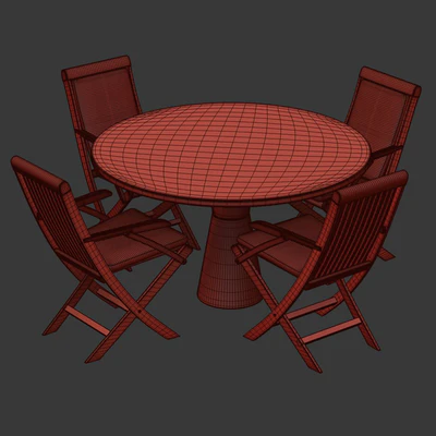 Alesso outdoor furniture set v02 / Набор деревянной мебели — Вид 3