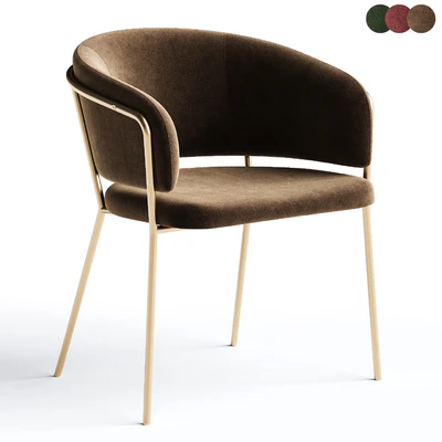 Chair La Forma Konnie beige chenille golden legs — Ver 3