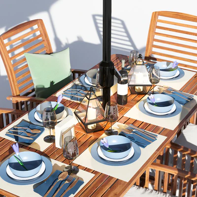 Brown Acacia 7- Piece Dining Set — Вид 3