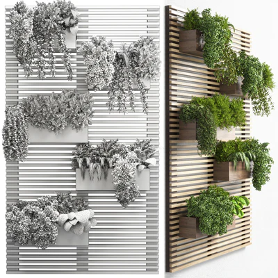 collection outdoor plant stand wall wood vase 01 — Ver 3