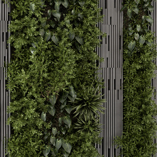 Indoor Wall  Vertical Garden in Wooden Base - Set 864 — Скачать