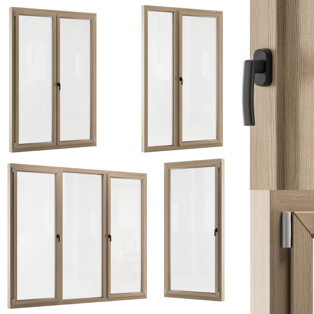 Wooden Window Modern - Windows Set 01 — Descargar