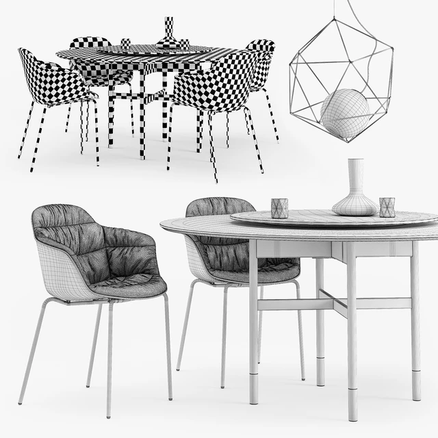 Bontempi Glamour table Mood chair set — Скачать