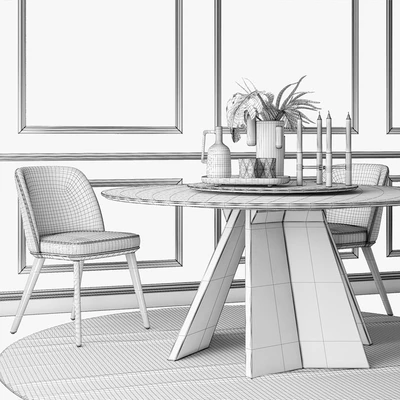 Calligaris Foyer chair Icaro round table — Ver 3