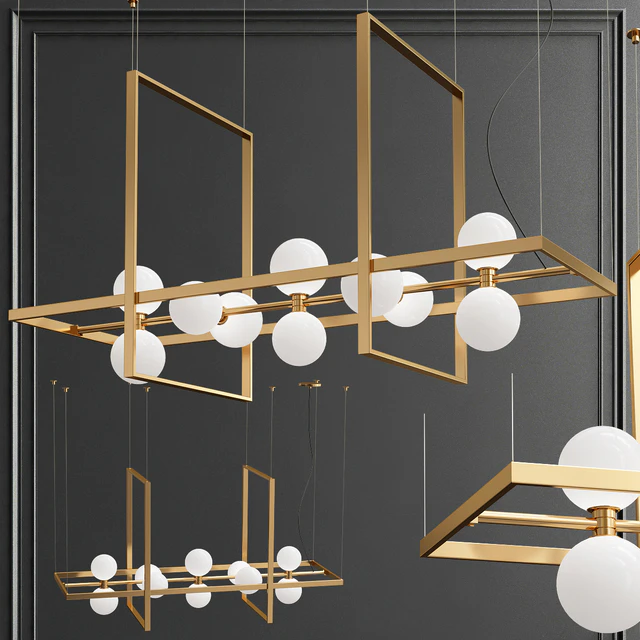 ModernRail Orb Rectangle Frame Chandelier — Скачать
