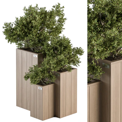 Outdoor Plant Set 298 - Wooden Plant Box — скачать