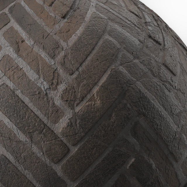 Pavement Materials 46- HerringBone Stone Paving | Sbsar Pbr 4k Seamless — Descargar