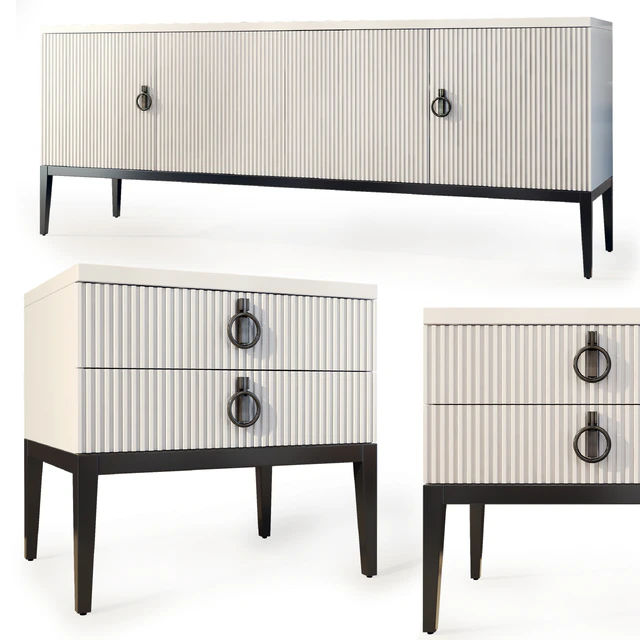 Chest of drawers and bedside table Lima. Nightstand, sideboard by Medusa Home — Descargar