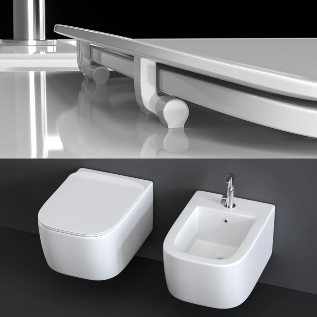 Antonio Lupi Komodo Wall Hung Toilet and Bidet — Descargar