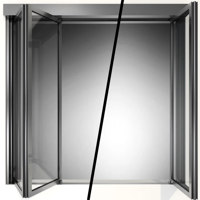Складывающиеся металлические автоматические двери /  Folding Metal Automatic Doors — Скачать