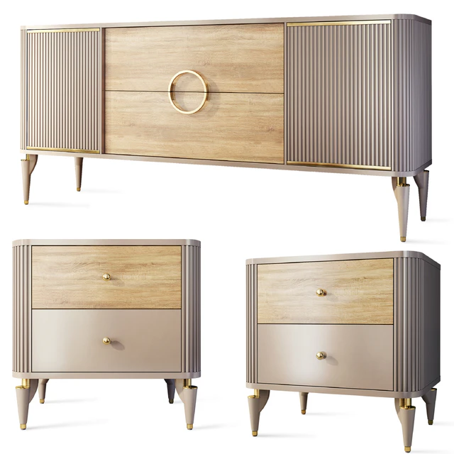 Комод  и тумба прикроватная Ар Деко Санвито . Nightstand, sideboard Bellona — Скачать