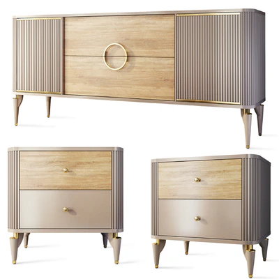 Комод  и тумба прикроватная Ар Деко Санвито . Nightstand, sideboard Bellona — Вид 1