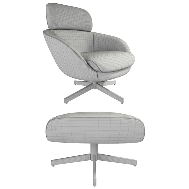 Minotti Russell Arm Chair With Puff — Скачать