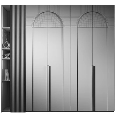 Cabinet furniture. Minimal White Modern Wardrobe set 6 — Ver 4
