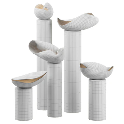 Decorative clay lamps Nautile ii Floor Lamp by Elsa Foulon — Ver 4