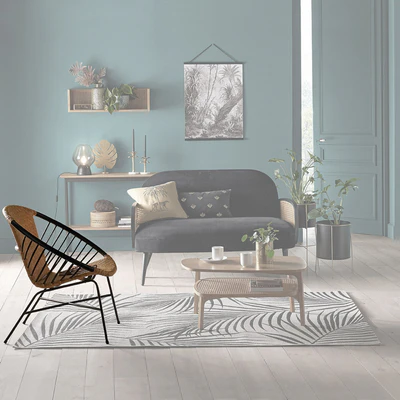 Rattan and metal ball chair, NIHOVE — Ver 3