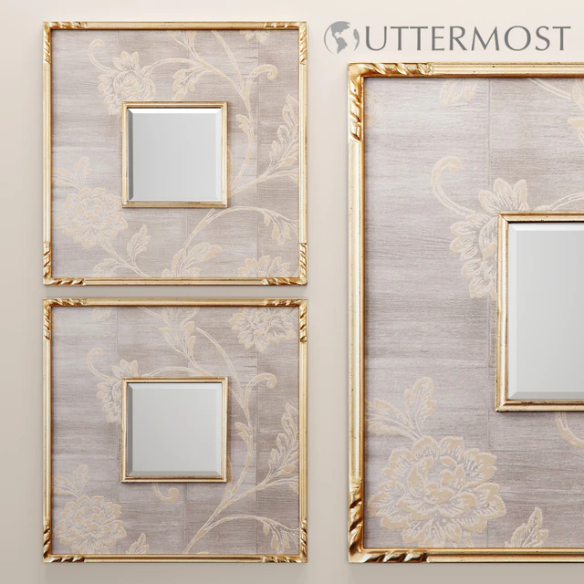 Evelyn Square Mirror, luxury, golden, decorative, frame, Uttermost, wall decor, decorative, interior, mirror — Descargar