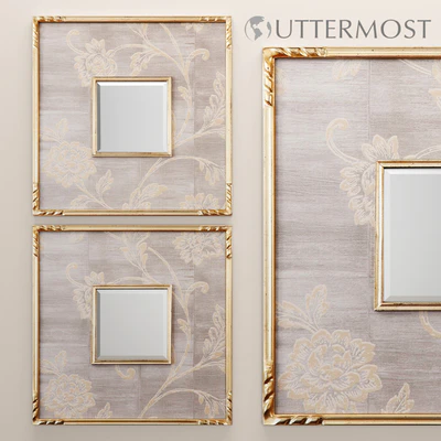 Evelyn Square Mirror, luxury, golden, decorative, frame, Uttermost, wall decor, decorative, interior, mirror — Ver 1