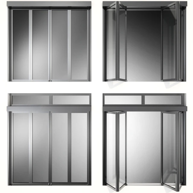Складывающиеся металлические автоматические двери /  Folding Metal Automatic Doors — Скачать