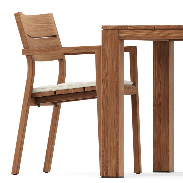 KOS armchair, Kos Teak Table by Tribu — Скачать
