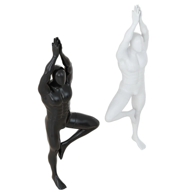Male abstract mannequin stands in yoga pose 109 — Descargar
