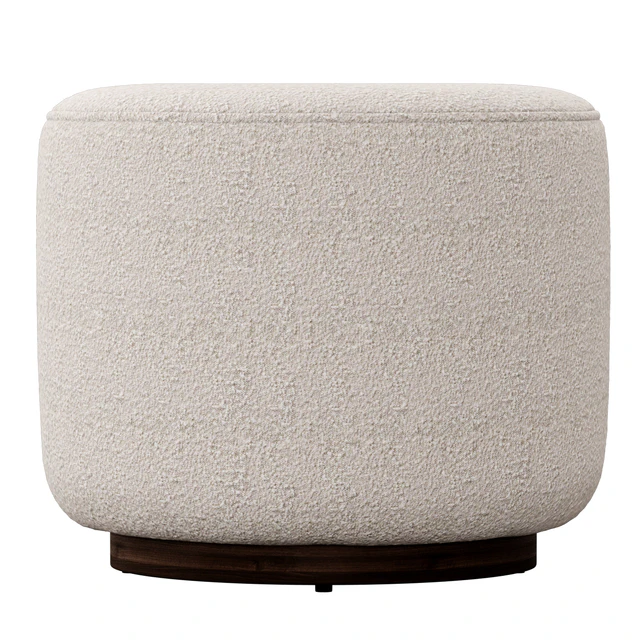 Sinclair Round Boucle Ottoman Whistler Oyster Suede by Four Hands — Descargar